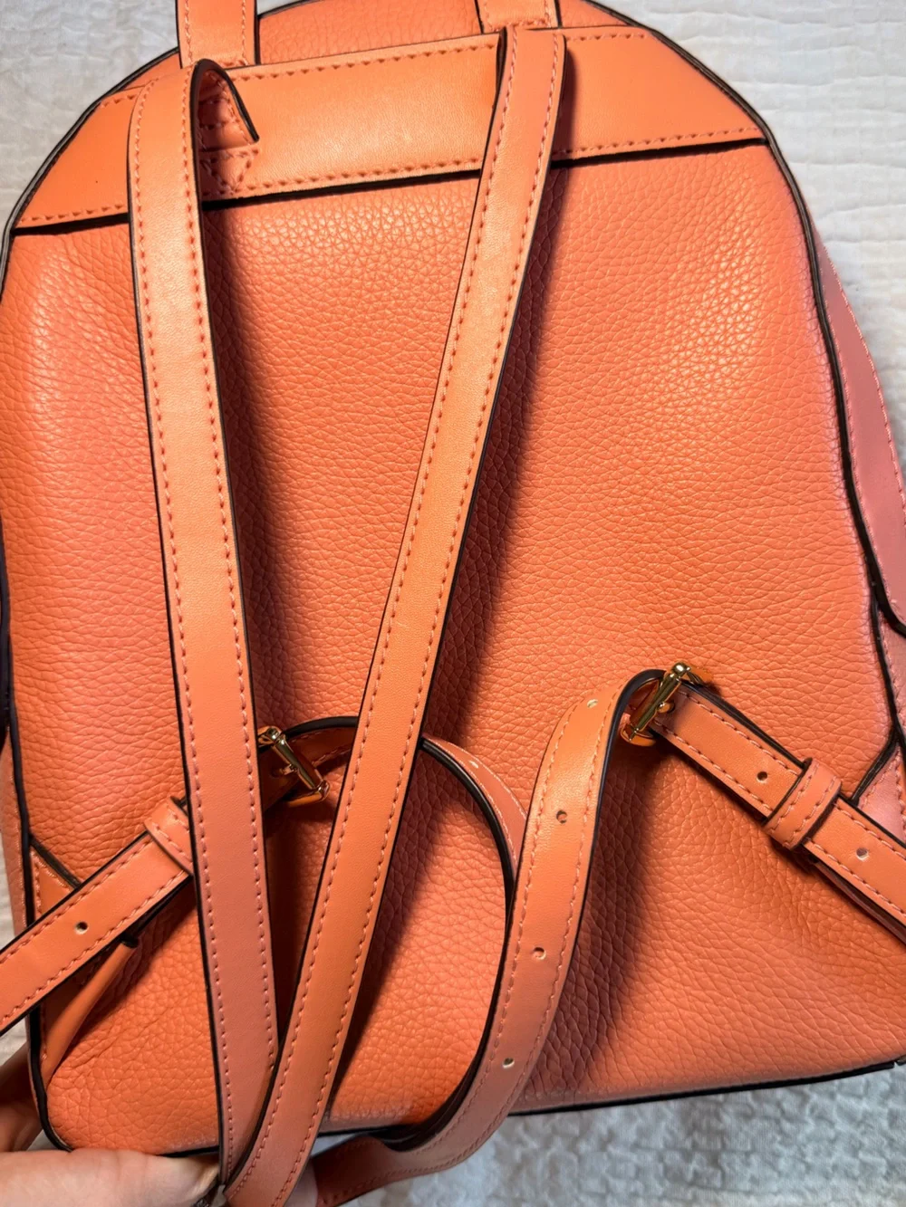 Michael Kors Medium Jaycee Zip Pocket Pebbled Leather Backpack Sherbet - Picture 11 of 15
